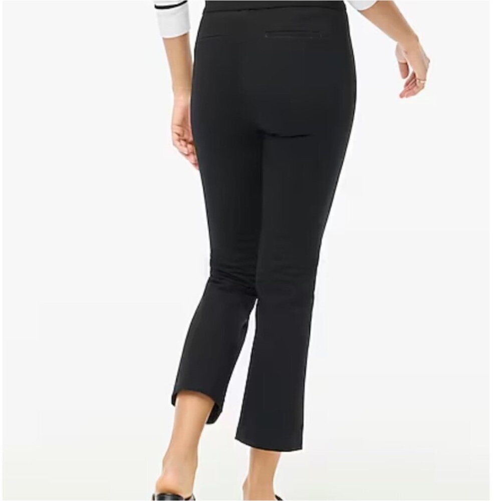 NWT J. Crew Ponte flare Crop pants black Sz 10 Sold Out zipper broken - Picture 3 of 11